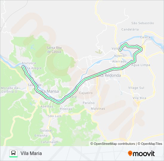 Mapa da linha P730 de ônibus