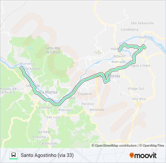 Mapa da linha P730 de ônibus