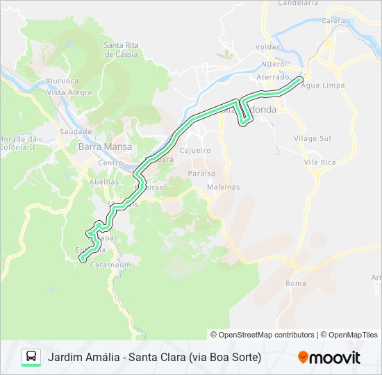 Mapa da linha P735 de ônibus