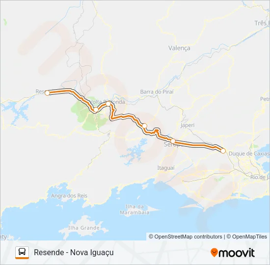 RESENDE - NOVA IGUAÇU Bus Line Map