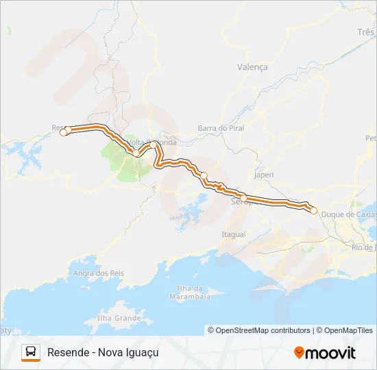 RESENDE - NOVA IGUAÇU Bus Line Map