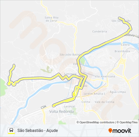 Mapa da linha 225 de ônibus