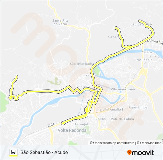 Mapa da linha 225 de ônibus