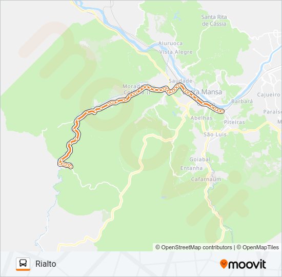 Mapa da linha TR051-01 de ônibus