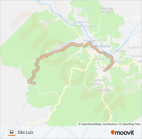 Mapa da linha TR051-02 de ônibus
