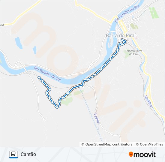 Mapa da linha R10 de ônibus
