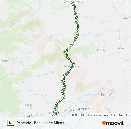 RESENDE - BOCAINA DE MINAS Bus Line Map