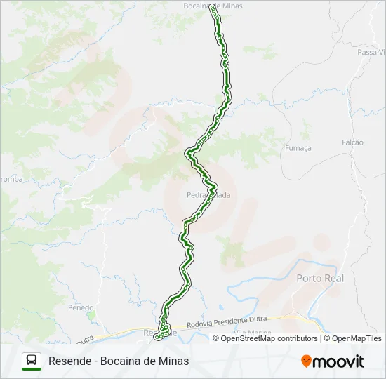 RESENDE - BOCAINA DE MINAS Bus Line Map