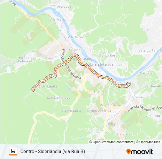 Mapa da linha TR054-03 de ônibus