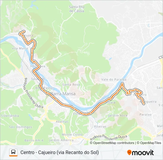 Mapa da linha TR501-06 de ônibus
