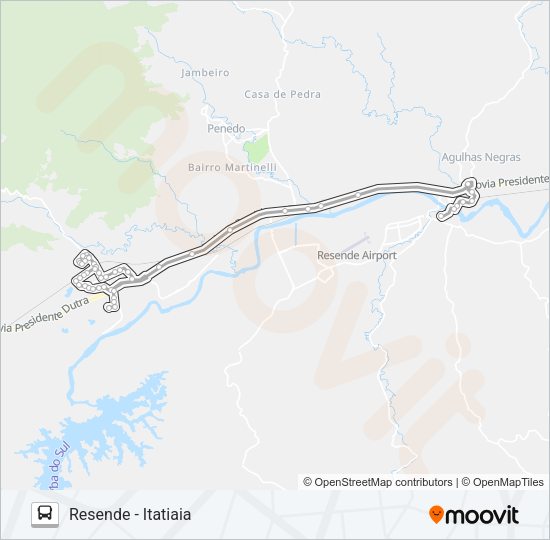 Mapa da linha P135 de ônibus