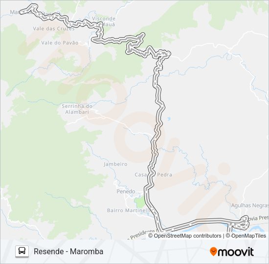 Mapa da linha P510 de ônibus