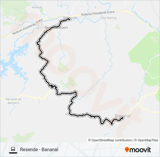 RESENDE - BANANAL Bus Line Map