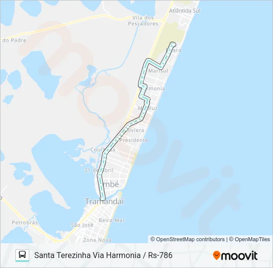 IMBÉ IMARA - SANTA TEREZINHA / PONTE Bus Line Map