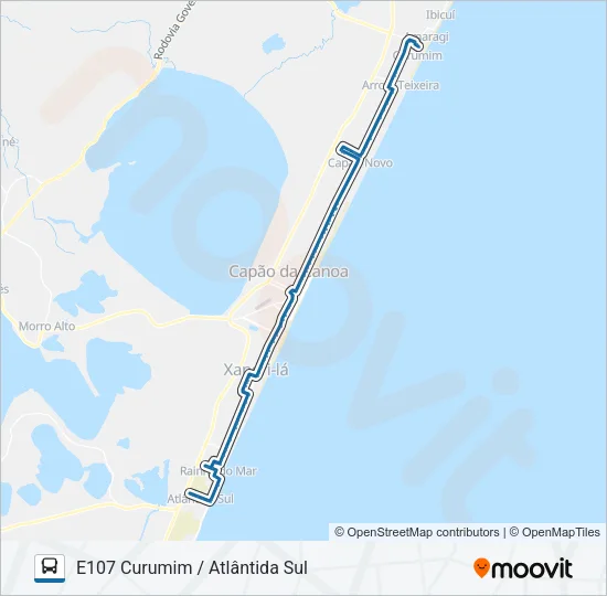 E107 CURUMIM / ATLÂNTIDA SUL Bus Line Map