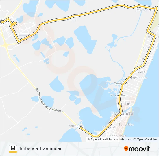 RT904 IMBÉ / OSÓRIO Bus Line Map
