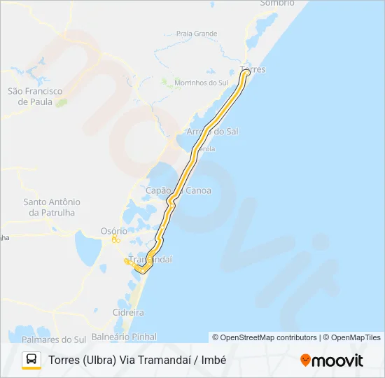RT903 OSÓRIO / TORRES (ULBRA) Bus Line Map
