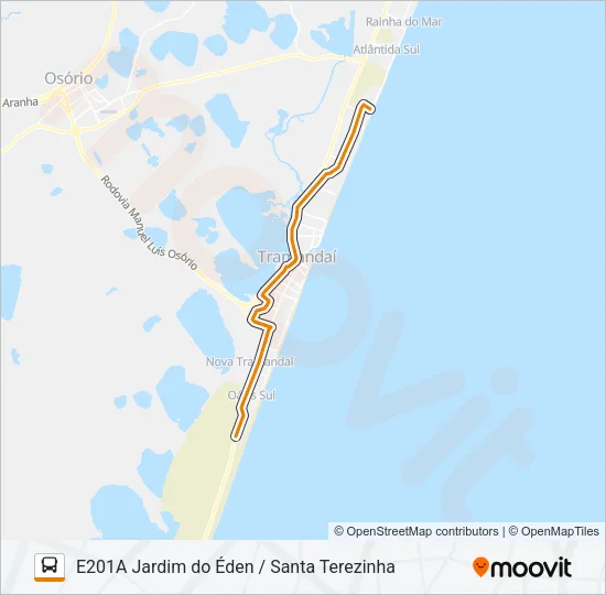 E201A JARDIM DO ÉDEN / SANTA TEREZINHA Bus Line Map
