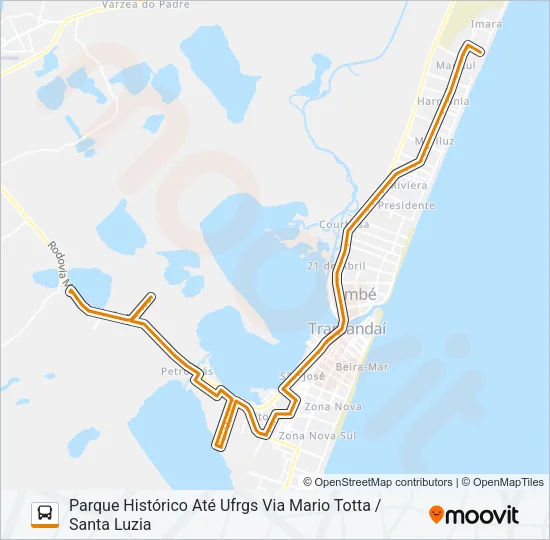 E201 PARQUE HISTÓRICO / SANTA TEREZINHA Bus Line Map