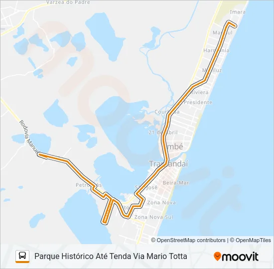 E201 PARQUE HISTÓRICO / SANTA TEREZINHA Bus Line Map