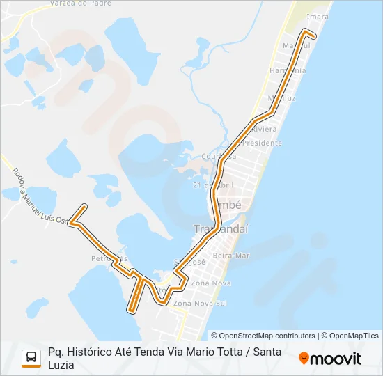 E201 PARQUE HISTÓRICO / SANTA TEREZINHA Bus Line Map