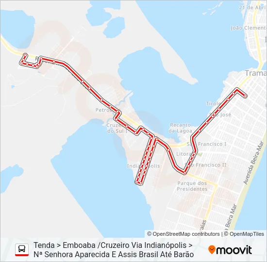 T.E03 PQ. HISTÓRICO / ESCOLA BARÃO Bus Line Map