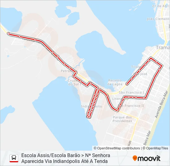 T.E03 PQ. HISTÓRICO / ESCOLA BARÃO Bus Line Map