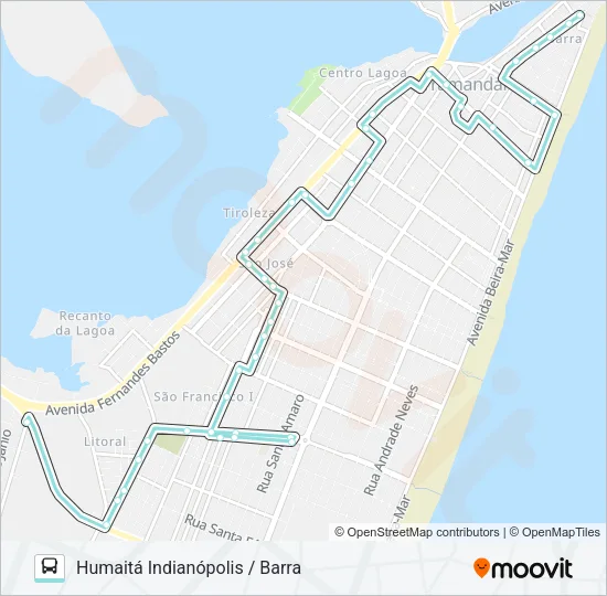 HUMAITÁ INDIANÓPOLIS / BARRA Bus Line Map