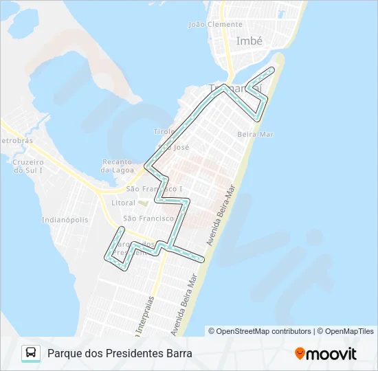 PARQUE DOS PRESIDENTES BARRA Bus Line Map