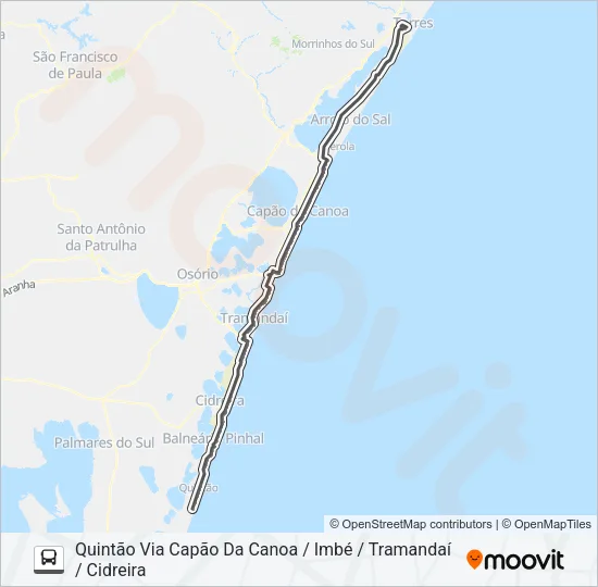 E196X QUINTÃO / TORRES Bus Line Map