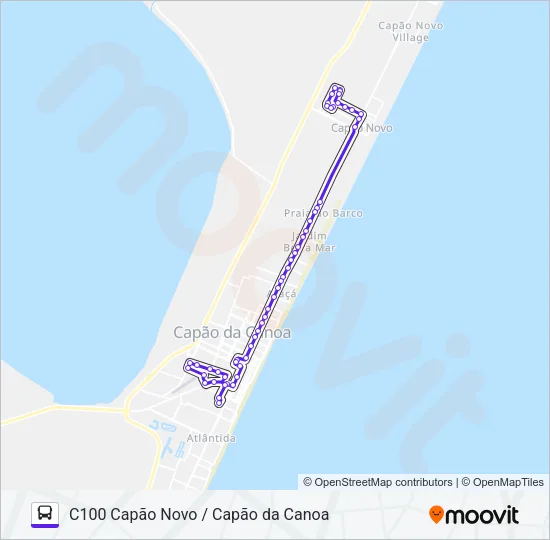 C100 CAPÃO NOVO / CAPÃO DA CANOA Bus Line Map