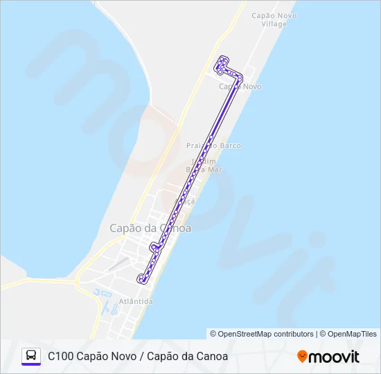 C100 CAPÃO NOVO / CAPÃO DA CANOA Bus Line Map