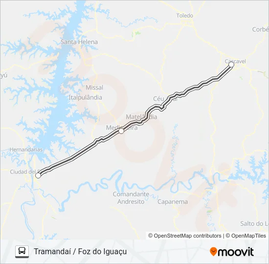 TRAMANDAÍ / FOZ DO IGUAÇU Bus Line Map