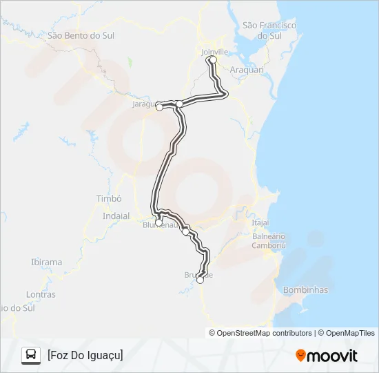 BRUSQUE / FOZ Bus Line Map