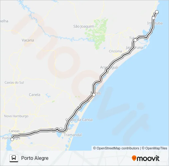 POA / GAROPABA Bus Line Map