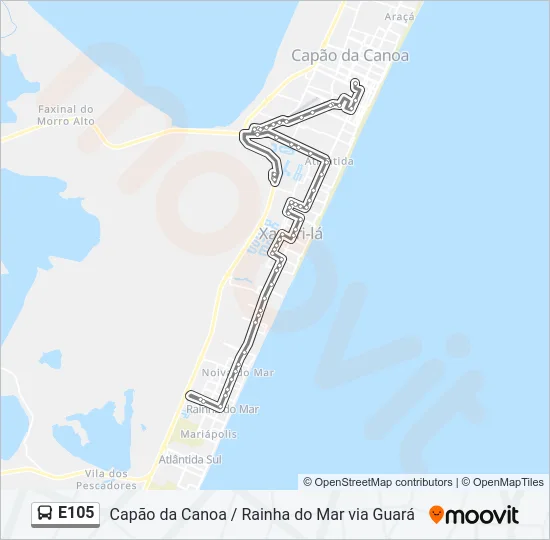 E105 Bus Line Map