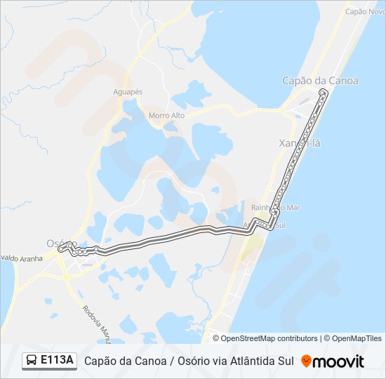 Mapa de E113A de autobús