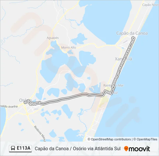 E113A Bus Line Map