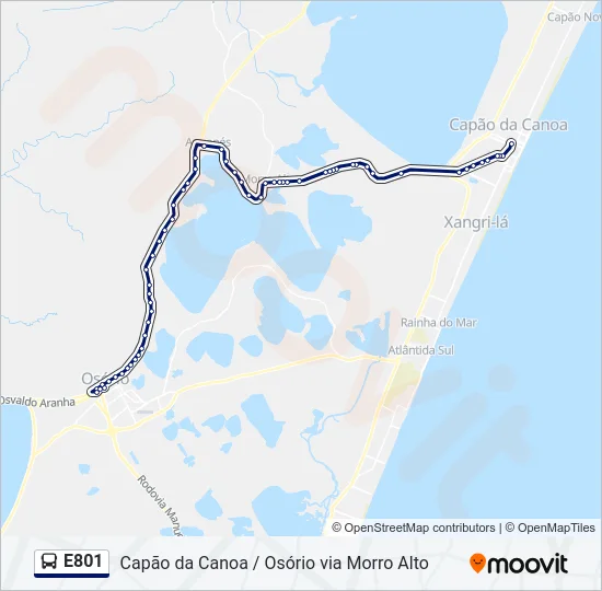 E801 Bus Line Map