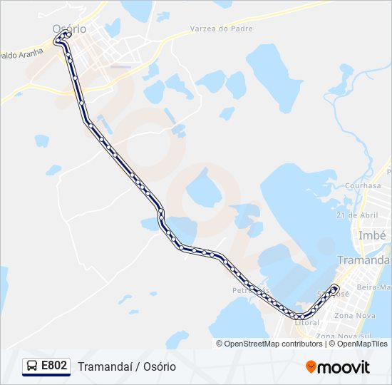 E802 bus Line Map