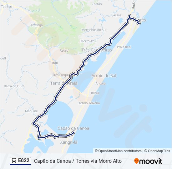 E822 bus Line Map