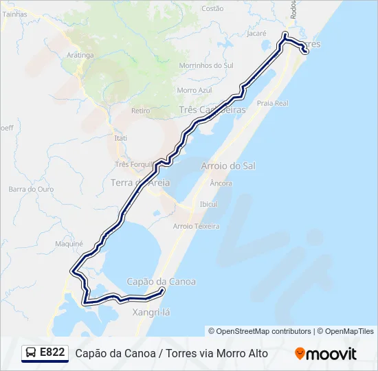 E822 Bus Line Map
