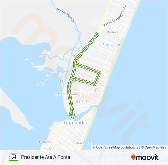 Mapa da linha PRESIDENTE VIA GARIBALDI / CAXIAS de ônibus