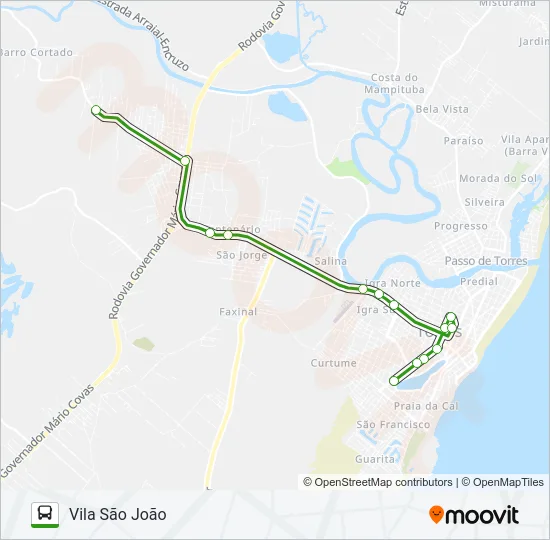 VILA SÃO JOÃO Bus Line Map