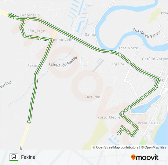 PRAIA DA CAL / FAXINAL Bus Line Map