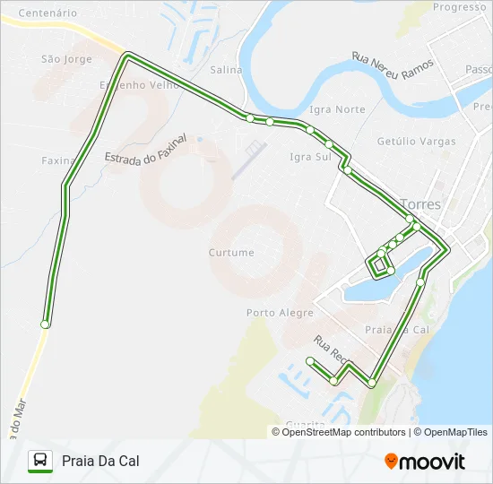 PRAIA DA CAL / FAXINAL Bus Line Map