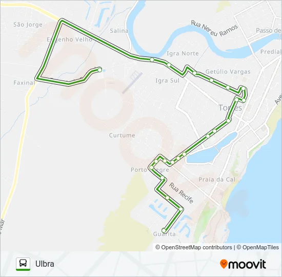 ULBRA / BAIRRO GUARITA Bus Line Map