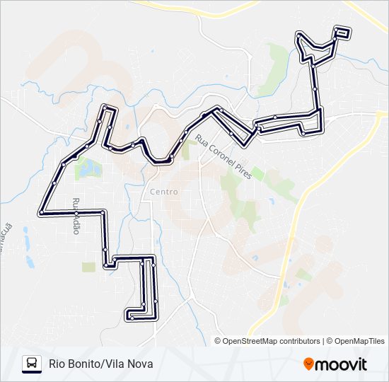 Mapa da linha 06 RIO BONITO/VILA NOVA de ônibus