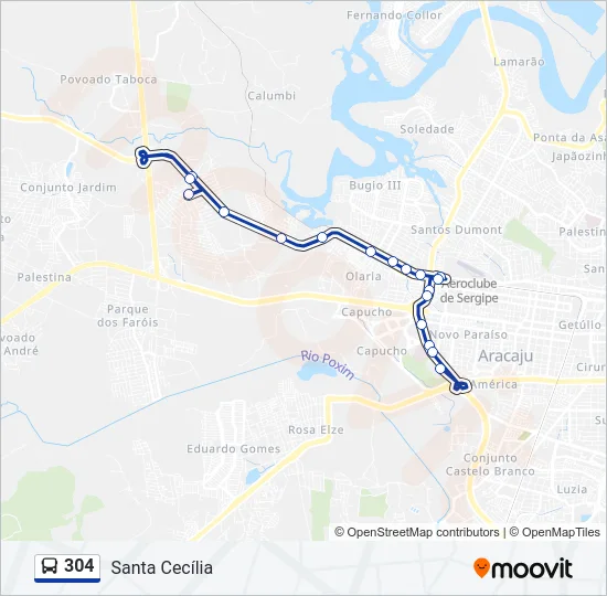 304 Bus Line Map