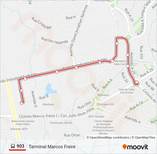 903 Bus Line Map